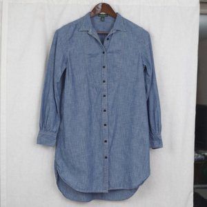 Lauren Jeans Co. Blue Chambray Shirt Dress Small